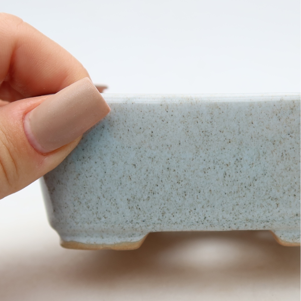 Bol à bonsaï en céramique 10,5 x 8,5 x 4 cm, gris