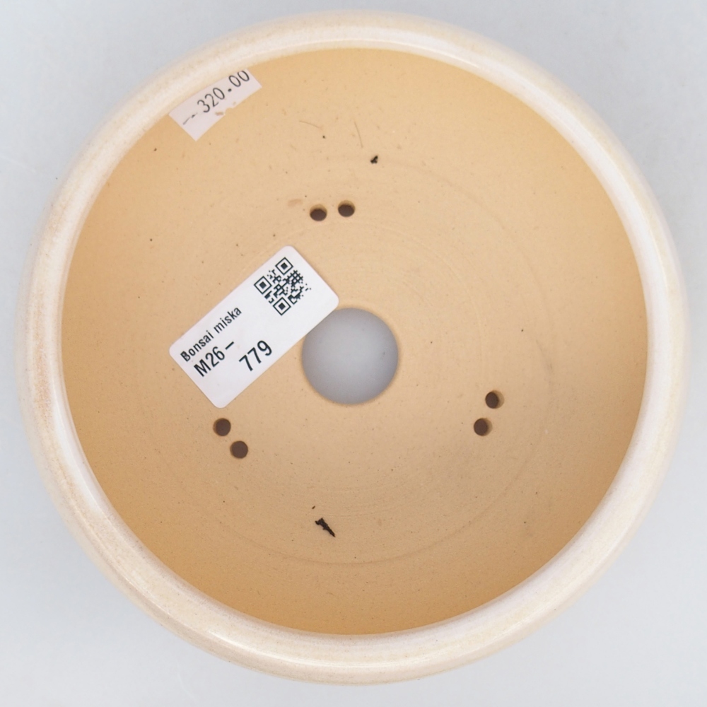 Bol à bonsaï en céramique 14,5 x 14,5 x 5,5 cm, couleur beige