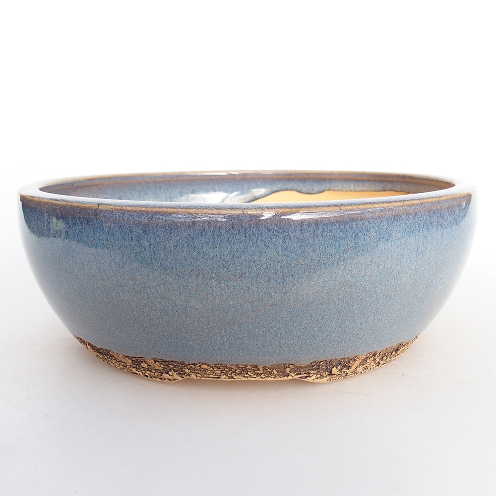 Bol à bonsaï en céramique 17,5 x 17,5 x 6 cm, couleur bleu