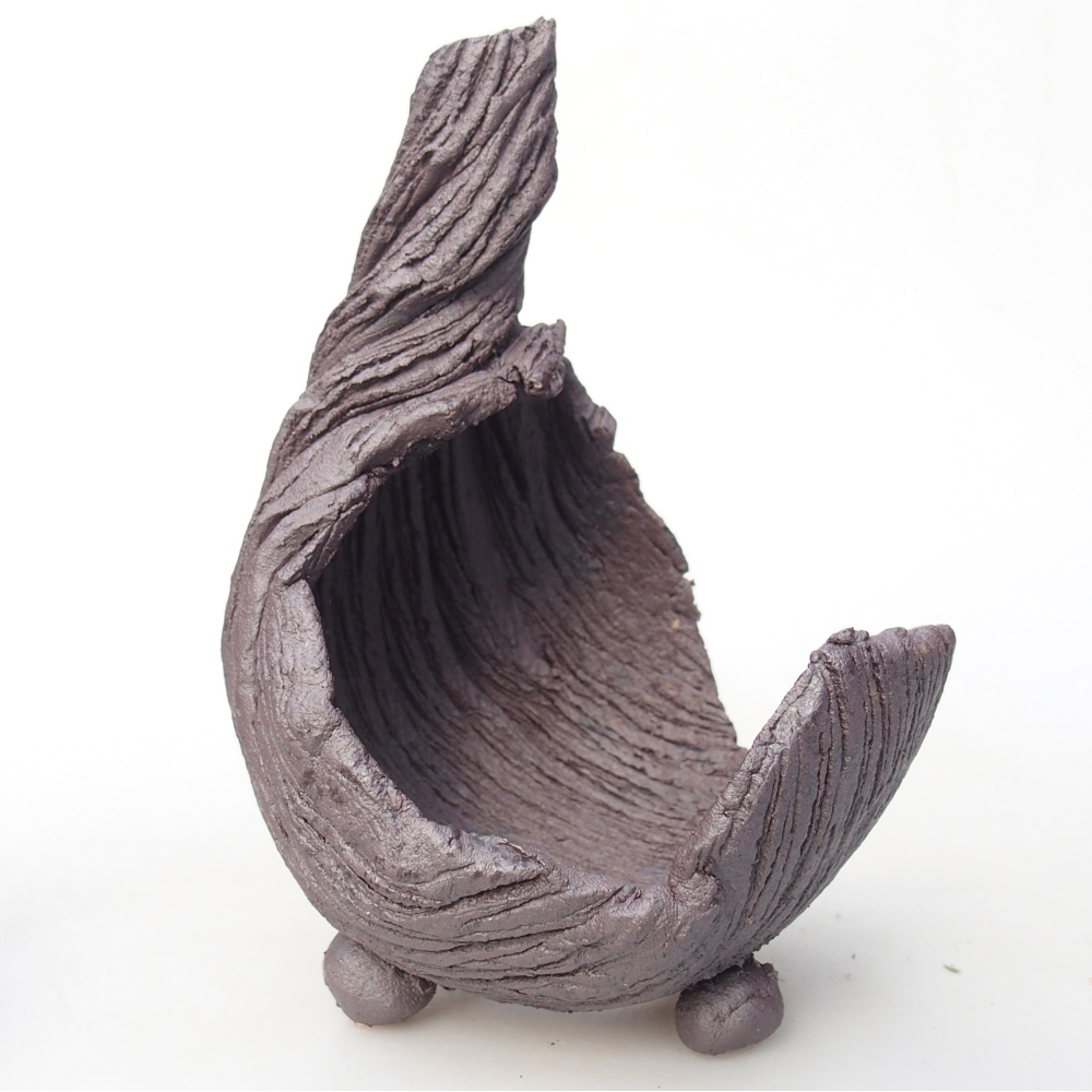 Coquille en céramique 8 x 9 x 12,5 cm , couleur métallique