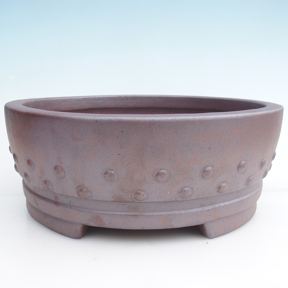 Bol à bonsaï en céramique 31,5 x 31,5 x 12 cm, couleur métal