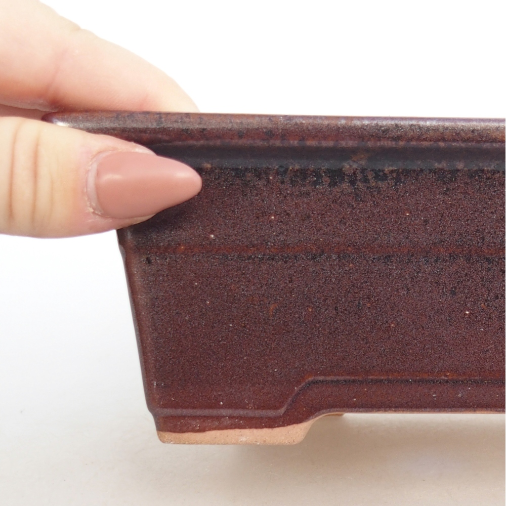 Bol à bonsaï en céramique 16 x 12 x 6 cm, bordeaux