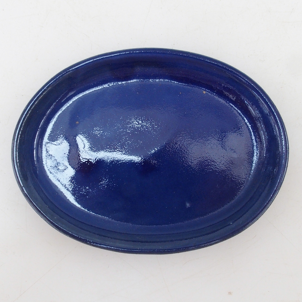 Soucoupe en céramique H04 - 10,5 x 8 x 1 cm - bleu