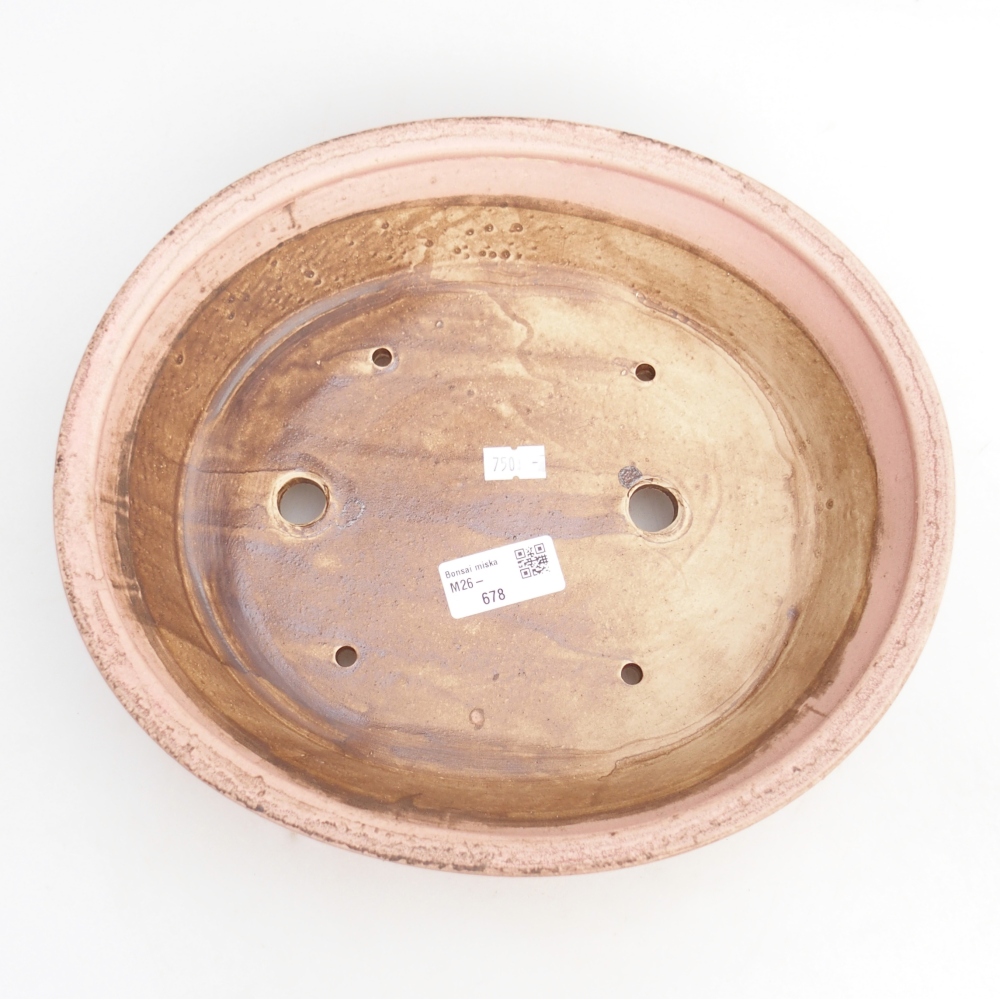 Bol à bonsaï en céramique 28 x 25 x 6 cm, rose