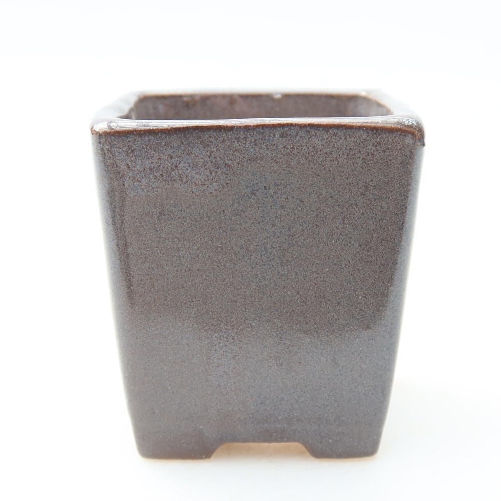 Pot à bonsaï en céramique 4,5 x 4,5 x 5 cm, couleur grise