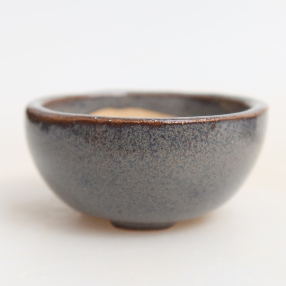 Pot à bonsaï en céramique 4 x 4 x 2 cm, couleur grise