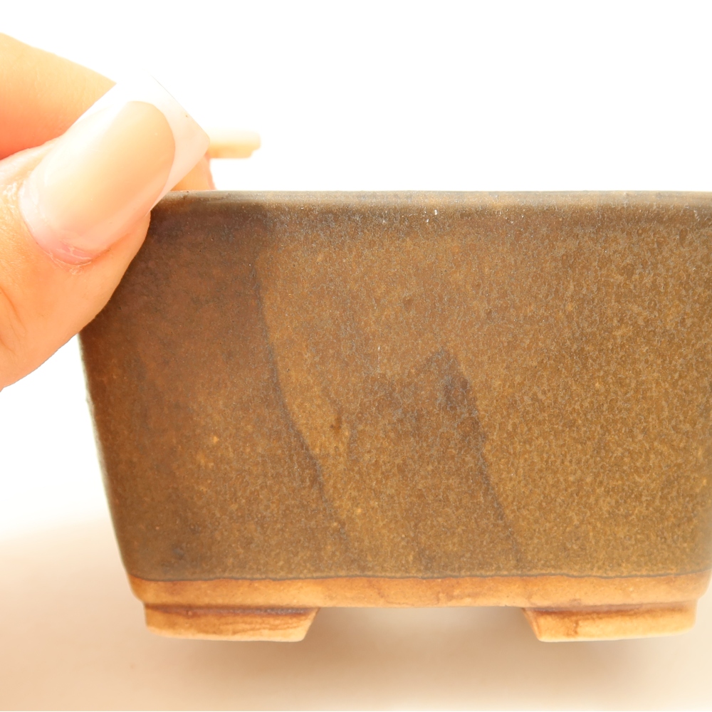 Bol à bonsaï en céramique 8,5 x 8,5 x 5,5 cm, brun