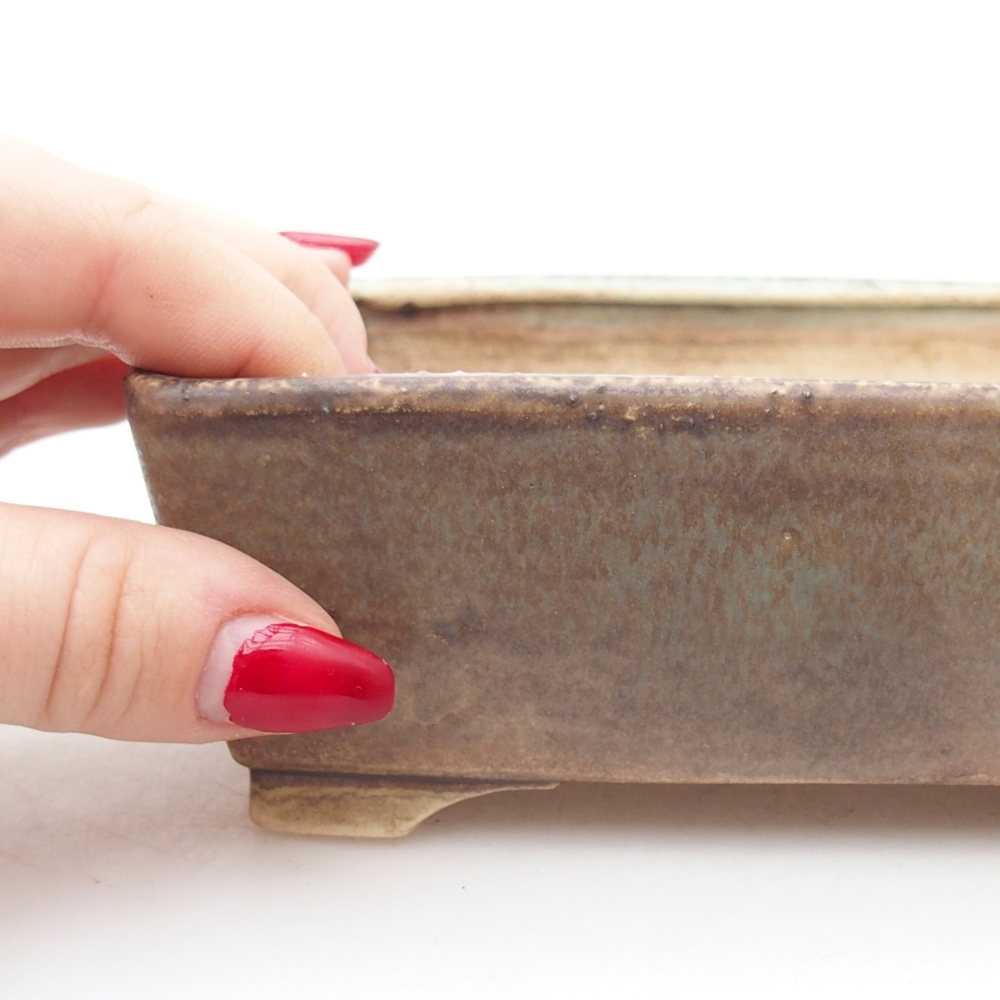 Bol à bonsaï en céramique 15 x 12 x 5 cm, vert