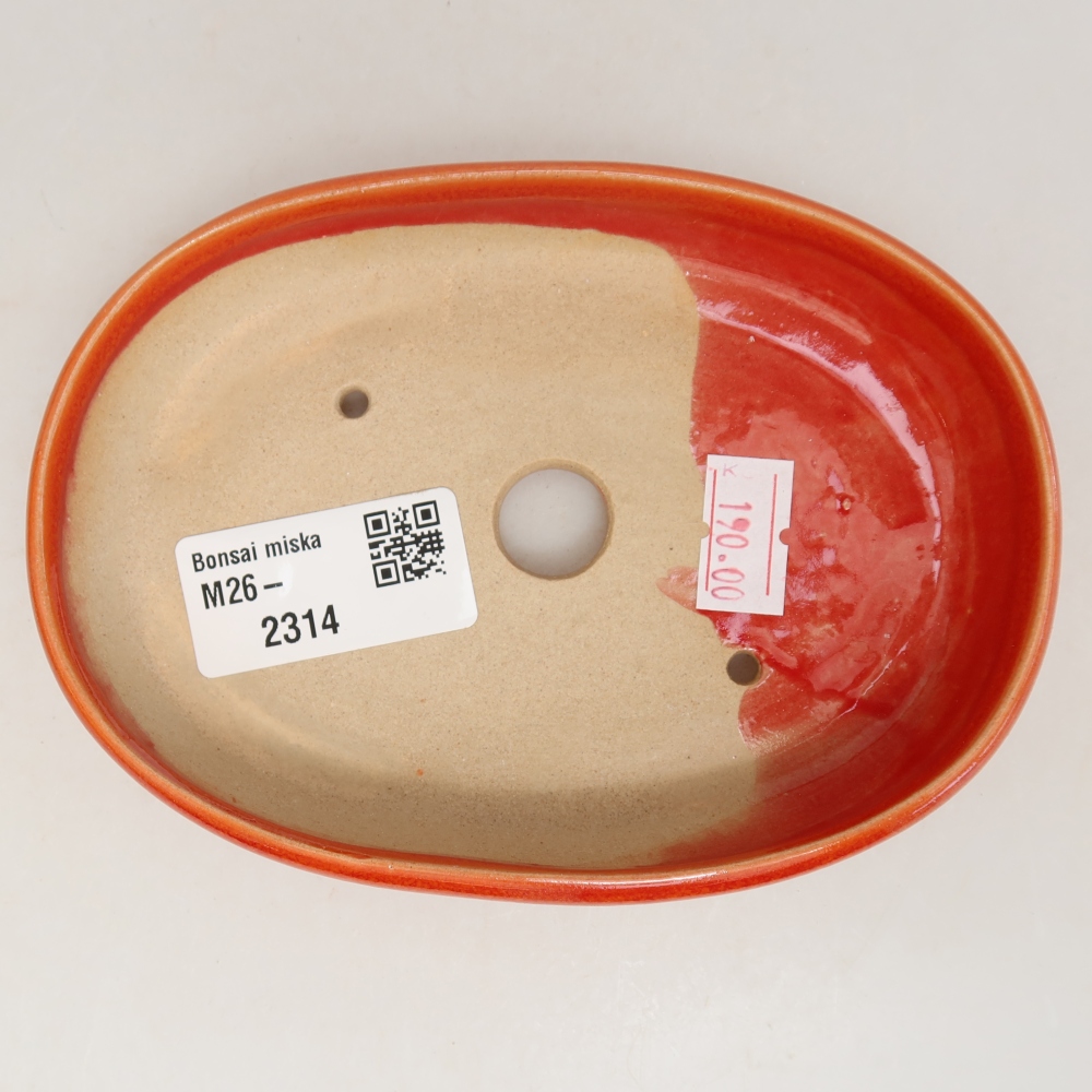 Pot à bonsaï en céramique 13 x 9,5 x 2,5 cm, couleur orange
