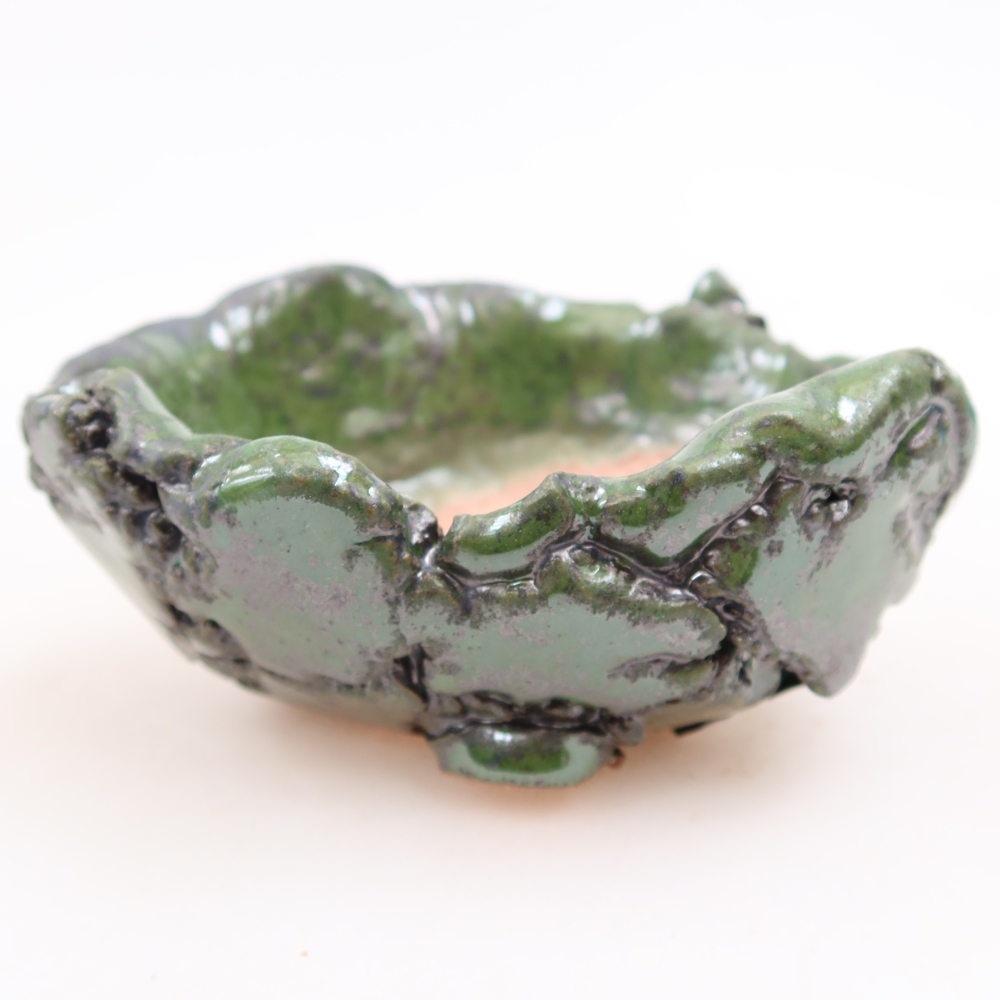 Coquille en céramique  10 x 8,5 x 5 cm, couleur verte