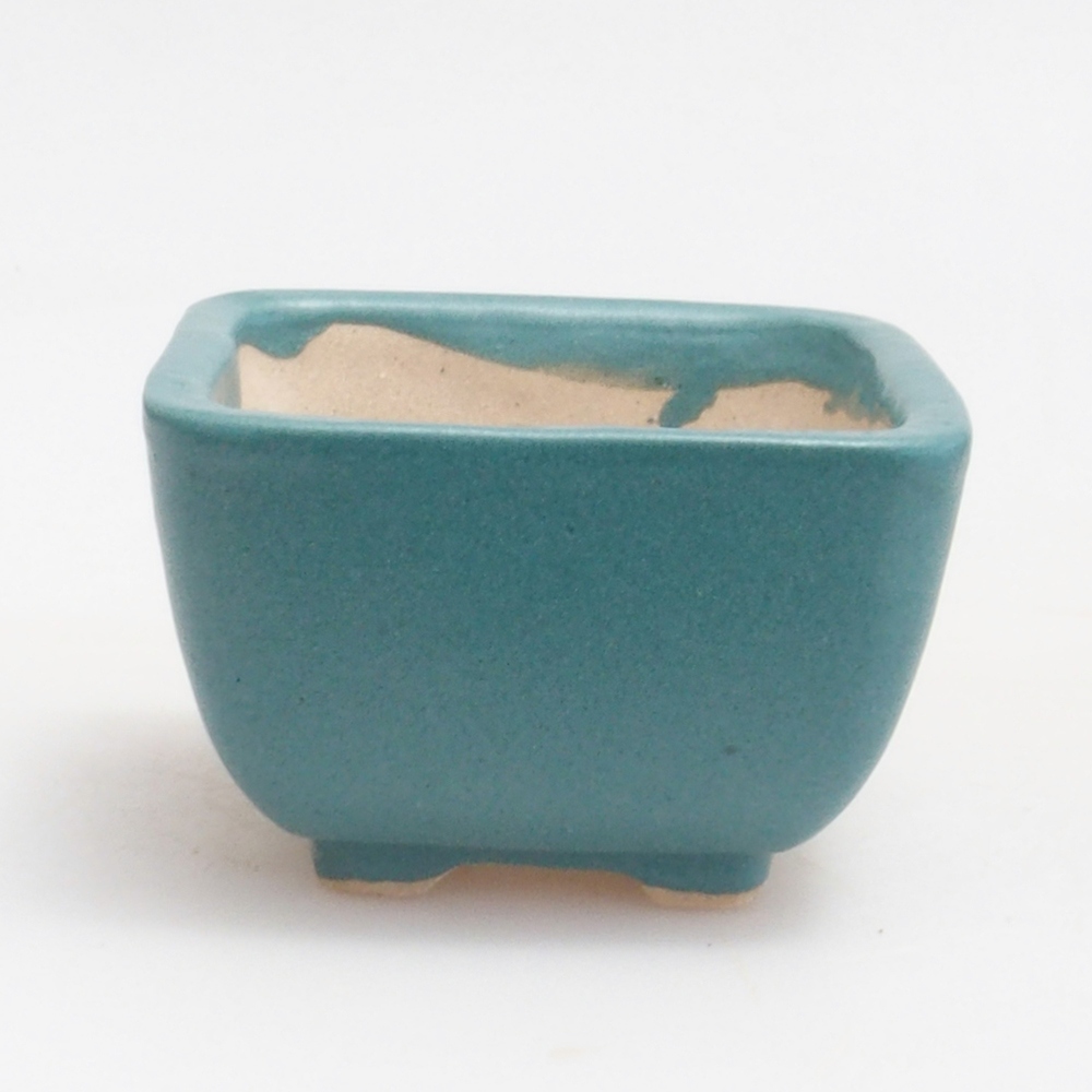 Bol à bonsaï en céramique 6,5 x 5,5 x 4 cm, couleur bleu