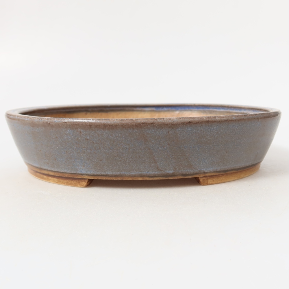 Pot à bonsaï en céramique 21 x 19 x 4,5 cm, couleur bleue