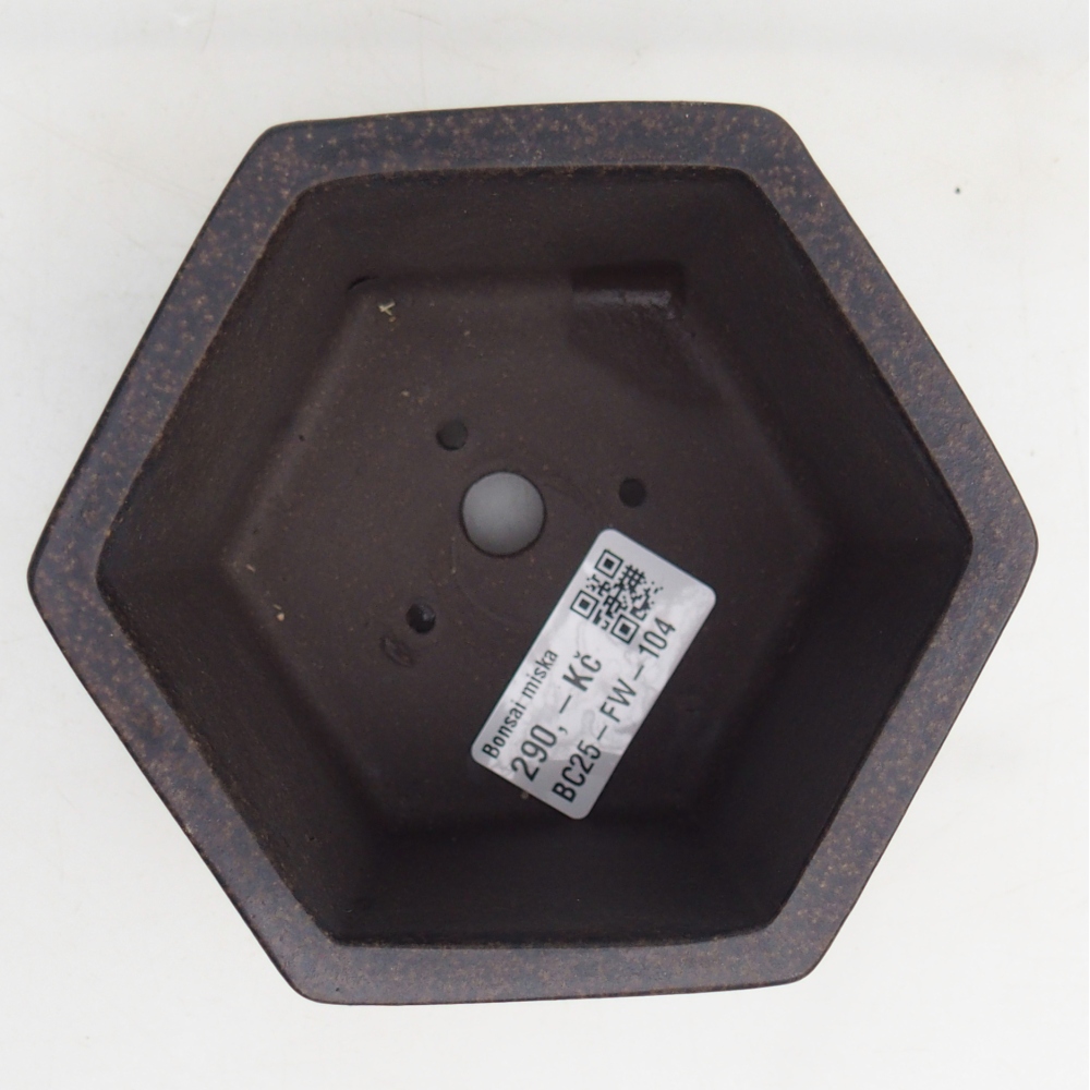 Bol à bonsaï en céramique 11 x 10 x 8,5 cm, couleur ocre brunâtre