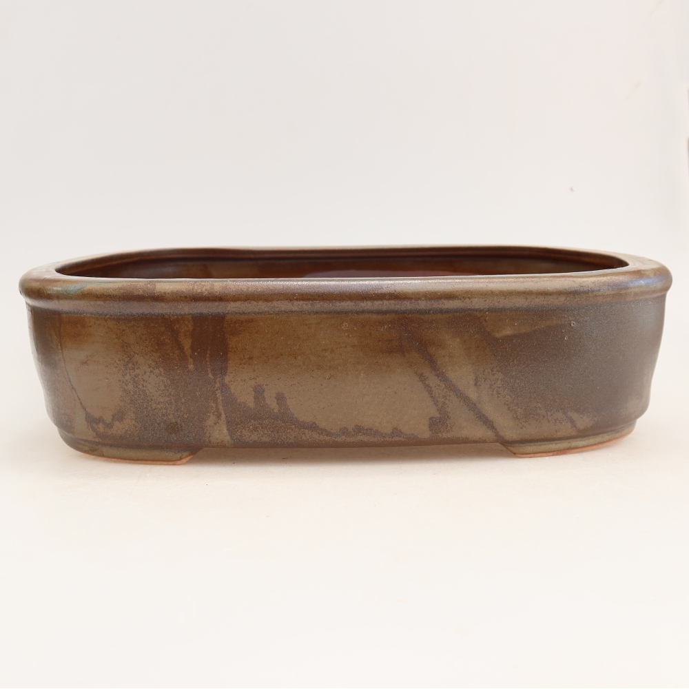 Bol à bonsaï en céramique 31,5 x 24 x 8 cm, brun