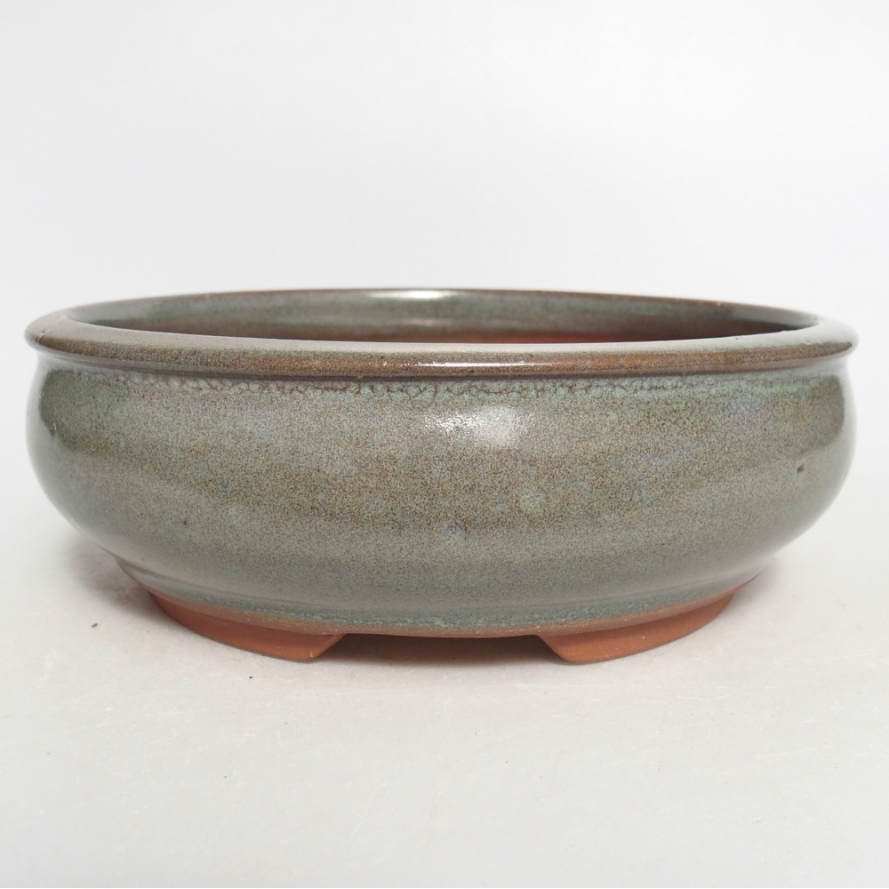 Bol à bonsaï en céramique 16,5 x 16,5 x 5,5 cm, vert