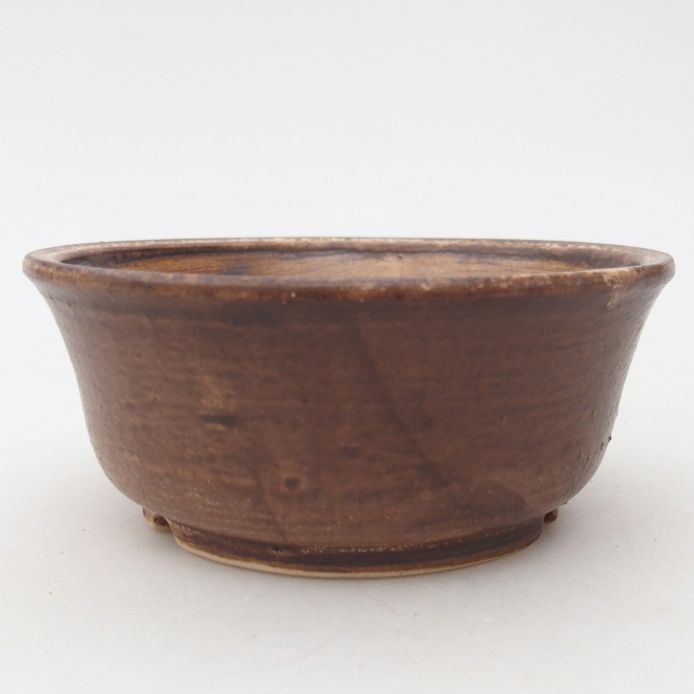 Bol à bonsaï en céramique 11,5 x 11,5 x 4,5 cm, brun