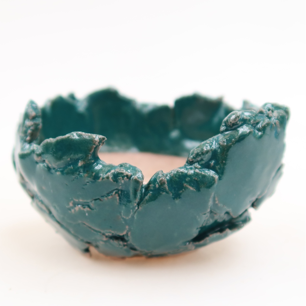 Coquille en céramique 9 x 8 x 5 cm , couleur verte