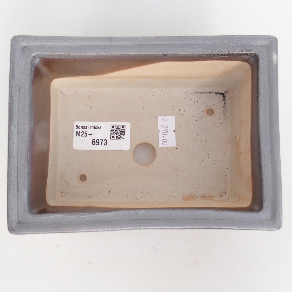 Bol à bonsaï en céramique 16 x 12 x 6 cm, couleur métal