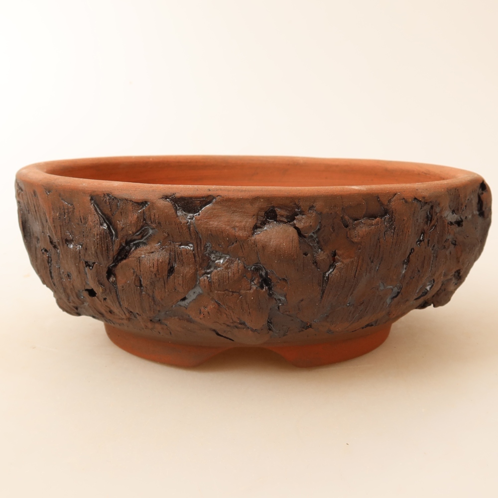 Bol à bonsaï en céramique 16,5 x 16,5 x 6 cm, brun