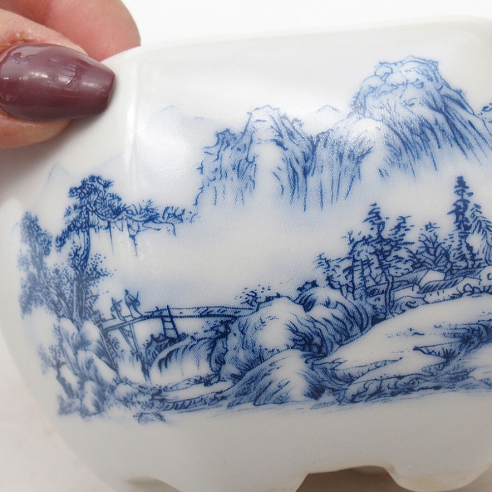 Bol à bonsaï en céramique 10 x 9 x 6 cm, couleur blanc