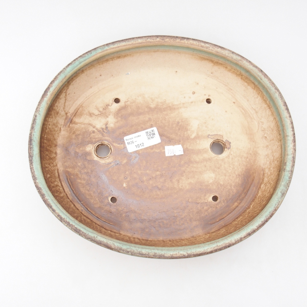 Bol à bonsaï en céramique 28 x 24,5 x 6 cm, vert