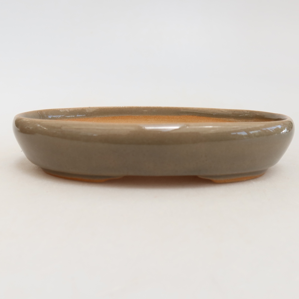 Pot à bonsaï en céramique 13 x 9,5 x 2,5 cm, couleur grise
