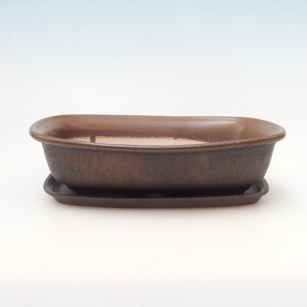 Bol Bonsaï + soucoupe H09 - 30 x 23 x 7,5 cm - marron