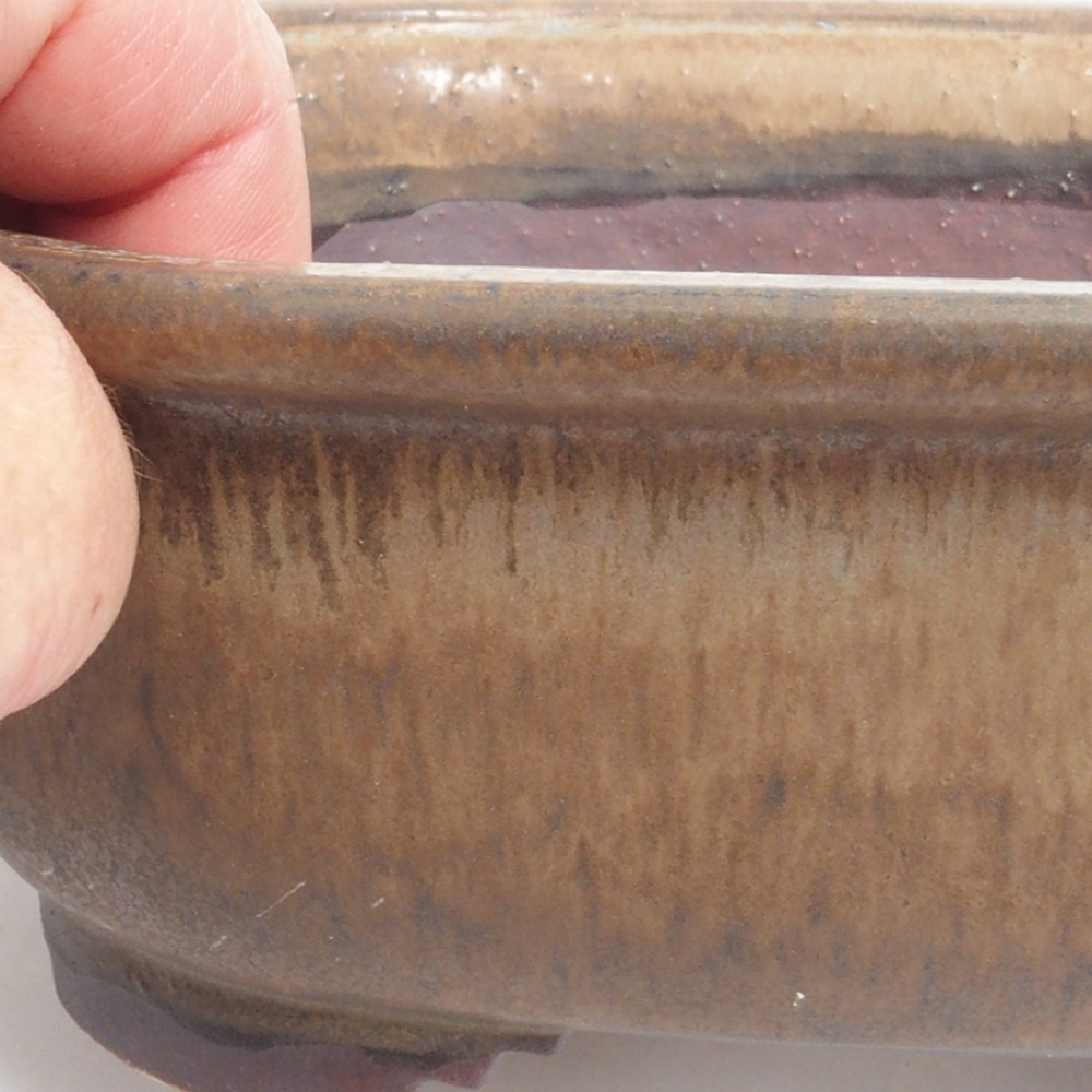 Bol à bonsaï en céramique 10 x 8,5 x 4 cm, brun