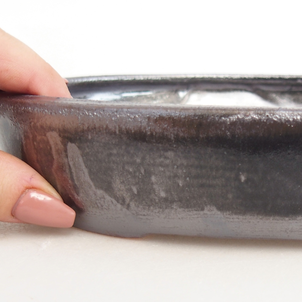 Bol à bonsaï en céramique 22 x 17 x 4 cm, noir