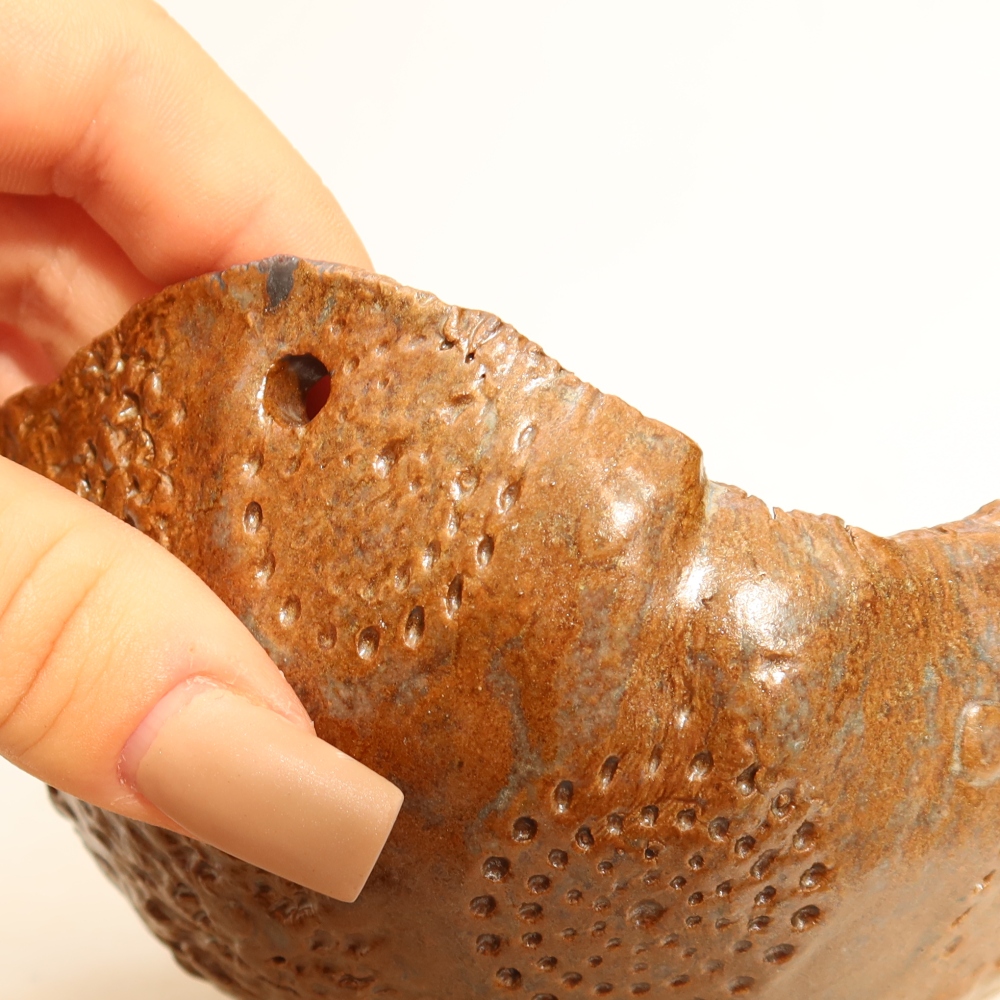 Coquille en céramique pour kokedama, 12,5 x 12 x 7,5 cm, couleur marron