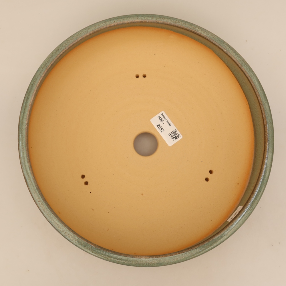 Pot à bonsaï en céramique 26,5 x 26,5 x 7 cm, couleur verte
