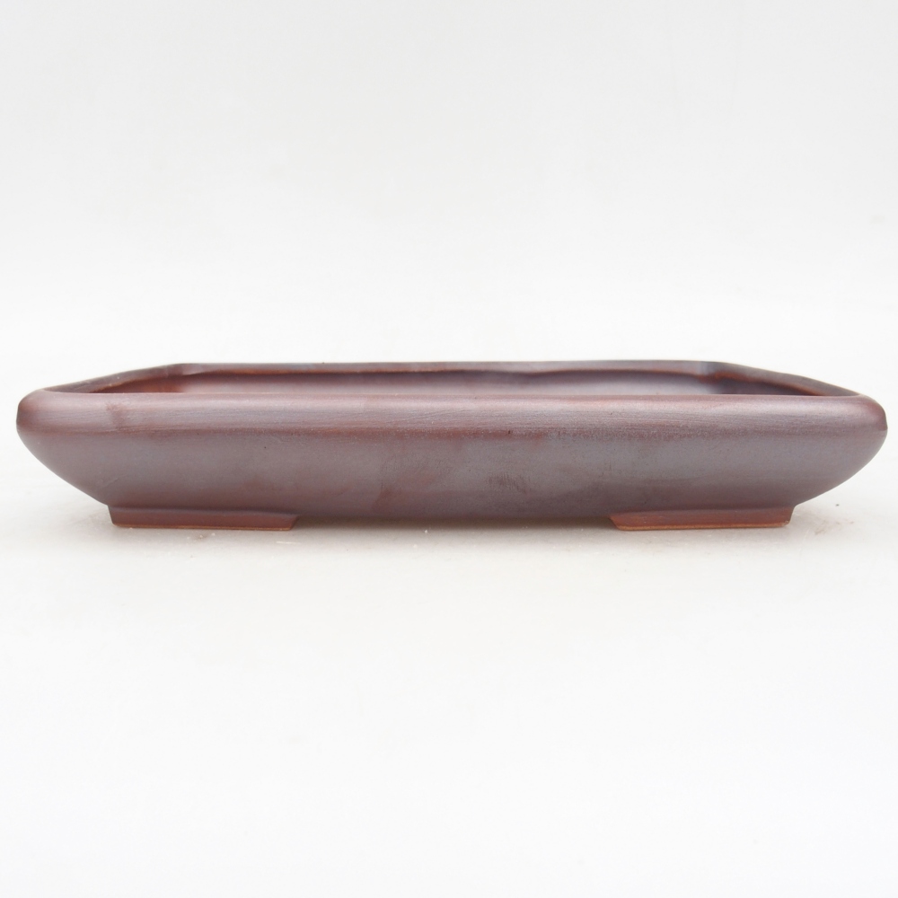 Bol à bonsaï en céramique 24 x 17,5 x 4 cm, couleur métal