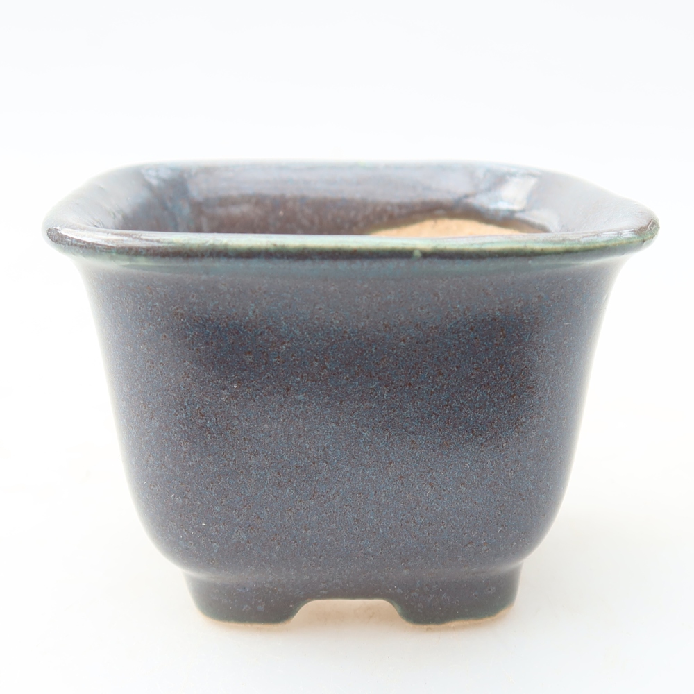 Pot à bonsaï en céramique 6,5 x 6,5 x 5 cm, couleur grise