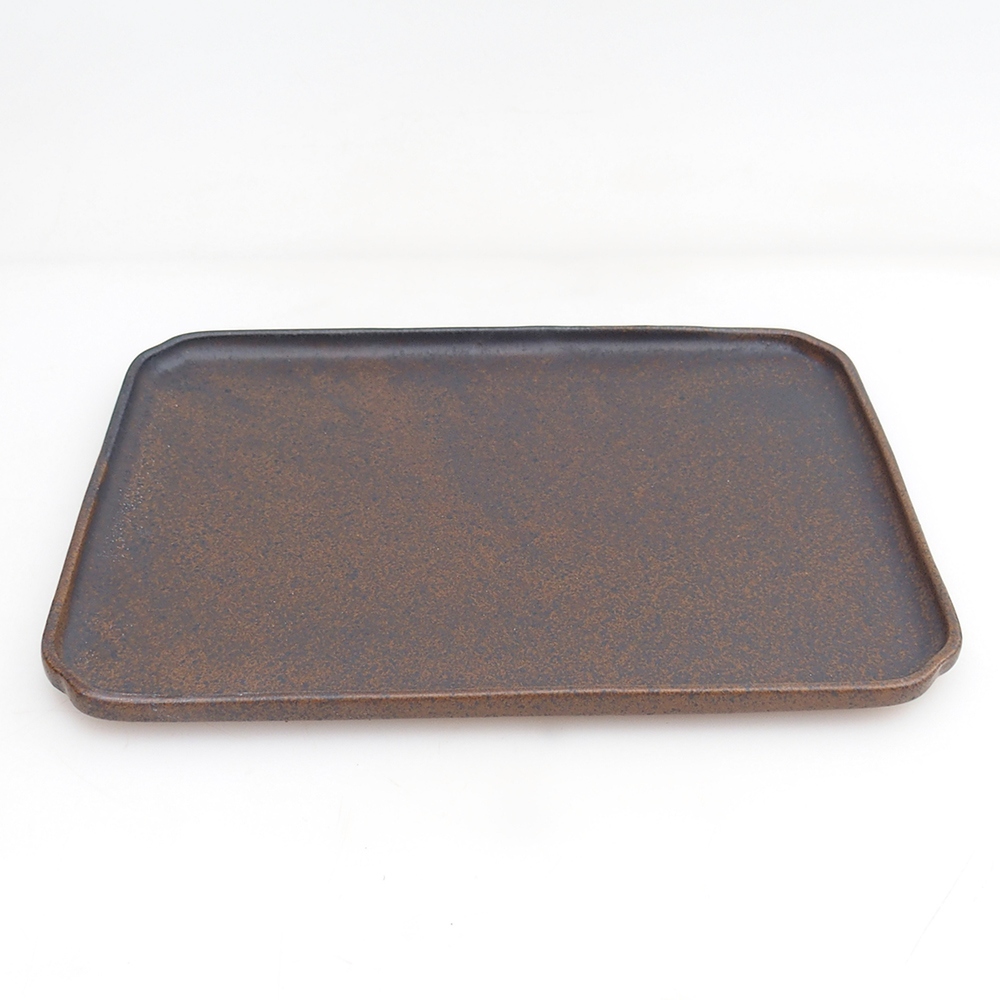 Bol en céramique H07 - 28 x 19 x 1,5 cm - brun