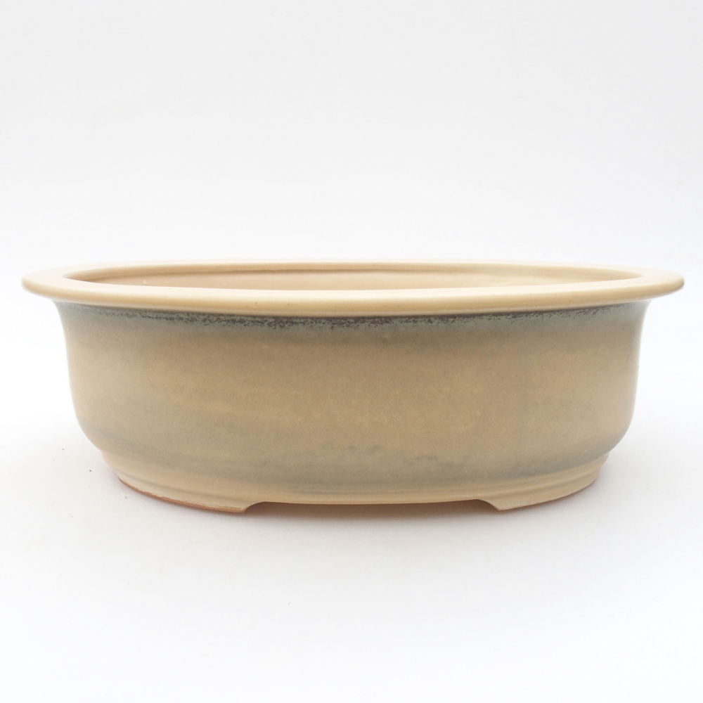 Bol à bonsaï en céramique 23 x 19,5 x 7 cm, couleur beige