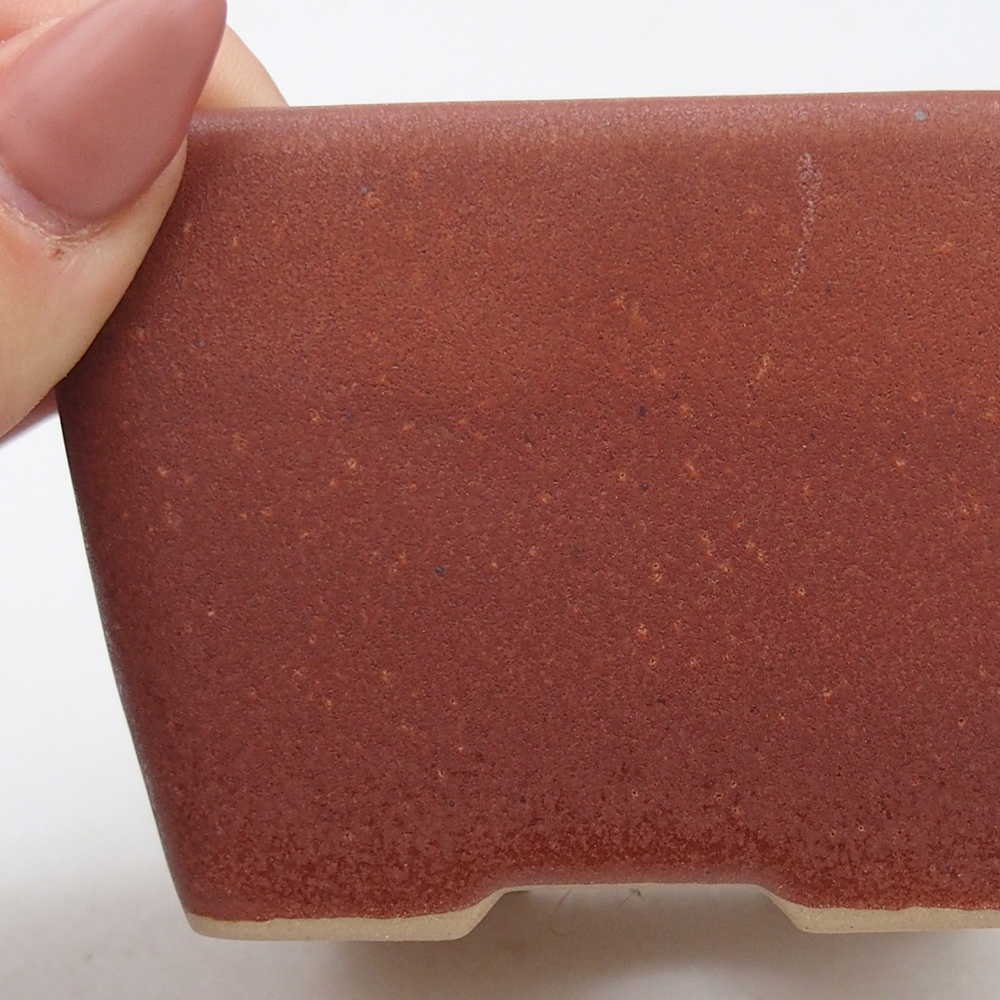 Bol à bonsaï en céramique 8,5 x 8,5 x 6 cm, bordeaux