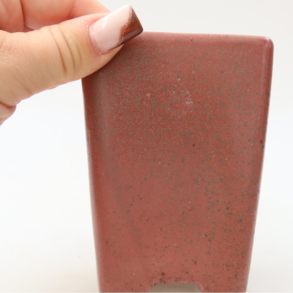 Pot à bonsaï en céramique 7,5 x 7,5 x 10,5 cm, couleur rose