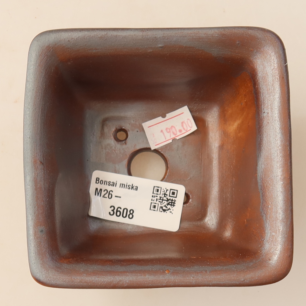 Pot à bonsaï en céramique 9,5 x 9,5 x 5,5 cm, couleur métallique