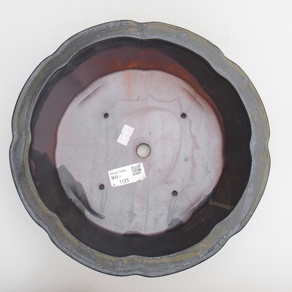 Bol à bonsaï en céramique 26 x 26 x 8 cm, gris-vert