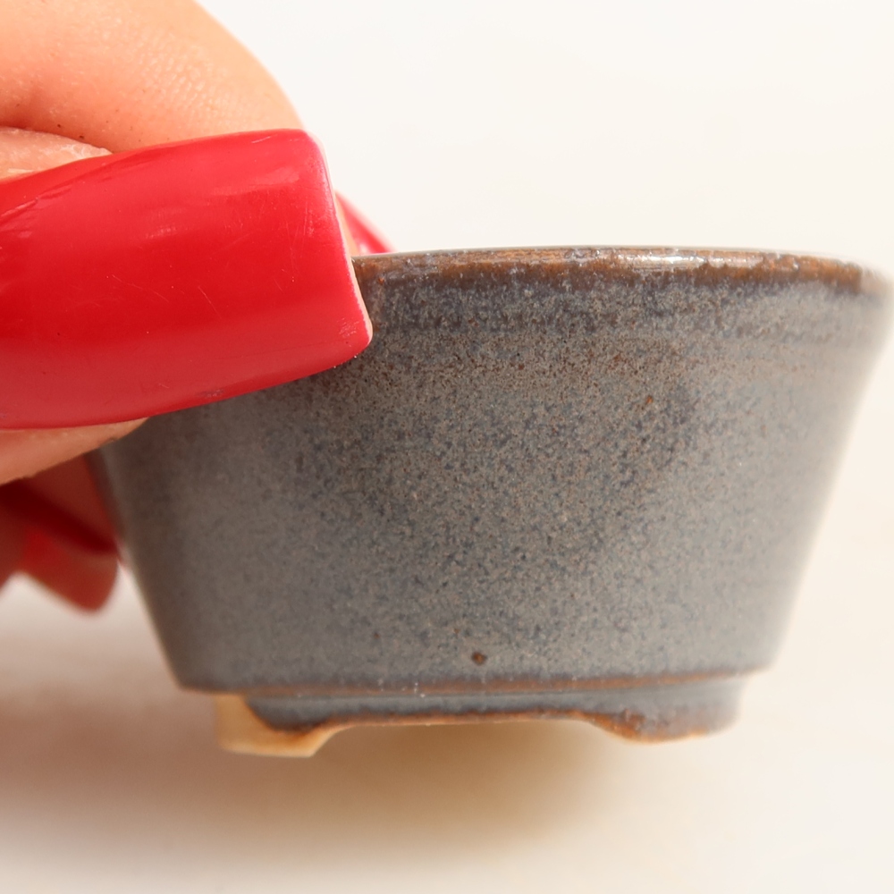 Pot à bonsaï en céramique 4,5 x 4,5 x 2,5 cm, couleur grise