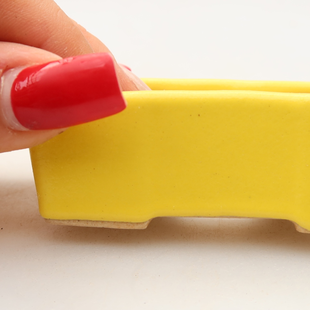 Pot à bonsaï en céramique 7,5 x 4 x 2,5 cm, couleur jaune