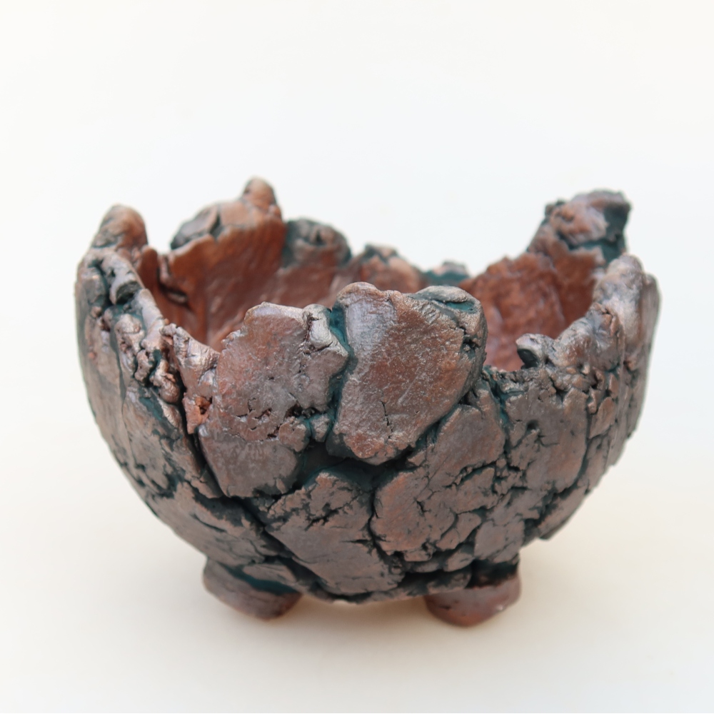 Coquille en céramique  10,5 x 10 x 8 cm, couleur verte