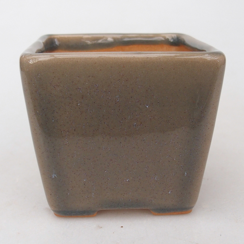 Bol à bonsaï en céramique 7,5 x 7,5 x 7 cm, gris