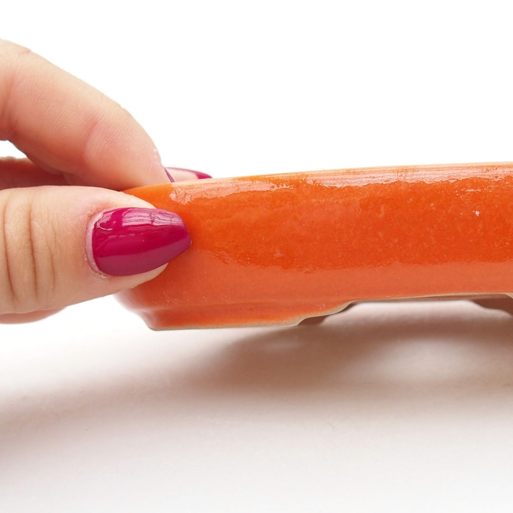 Bol à bonsaï en céramique 13 x 10 x 2,5 cm, orange