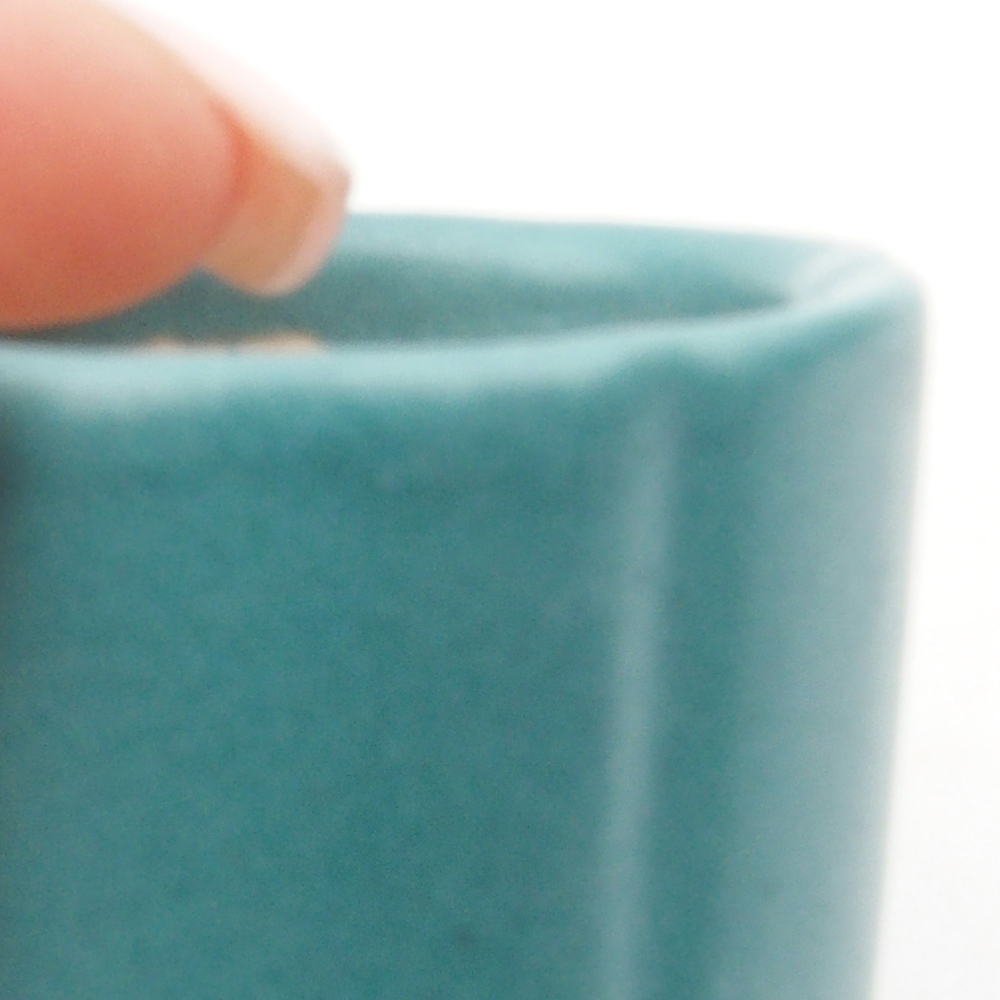 Bol à bonsaï en céramique 6,5 x 5,5 x 4 cm, couleur bleu