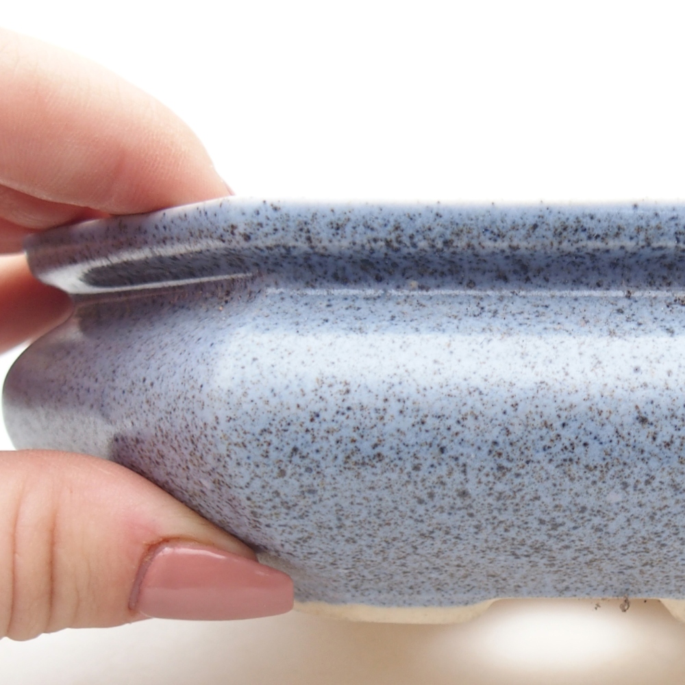 Bol à bonsaï en céramique 13,5 x 13,5 x 4,5 cm, couleur bleu