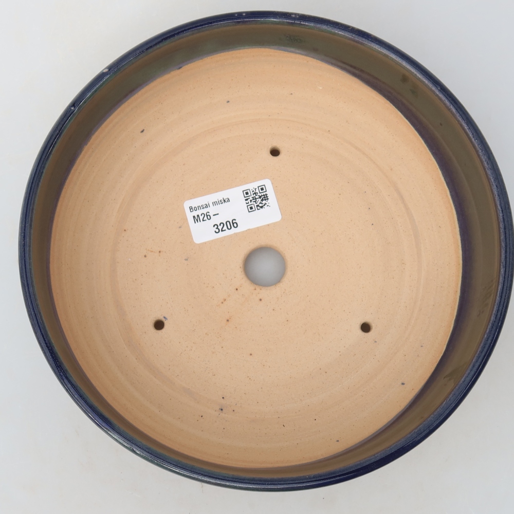 Pot à bonsaï en céramique 19 x 19 x 5,5 cm, couleur bleue