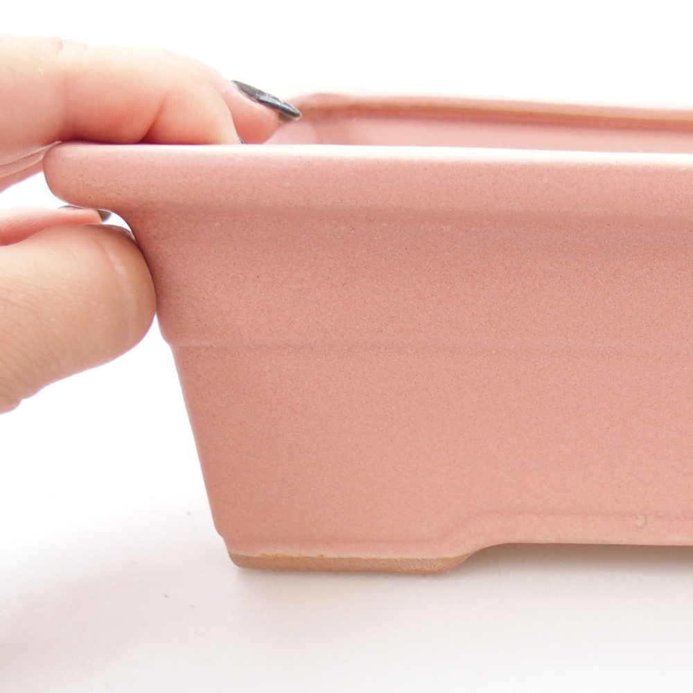 Bol à bonsaï en céramique 22 x 16 x 8 cm, rose