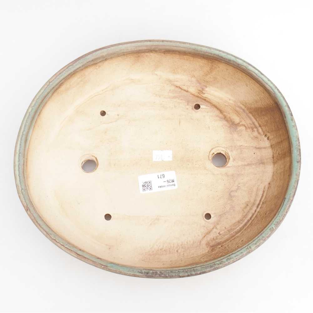 Bol à bonsaï en céramique 28,5 x 25 x 6 cm, vert