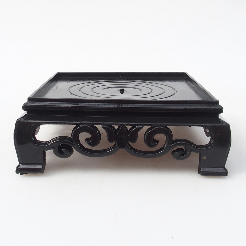 Table de bonsaï en plastique carrée 11 x 11 x 3,5 cm, couleur noire